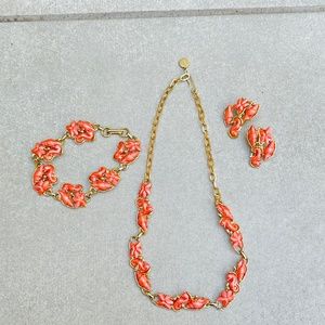 Leru Parure Set Vintage Jewelry Necklace Bracelet Earrings